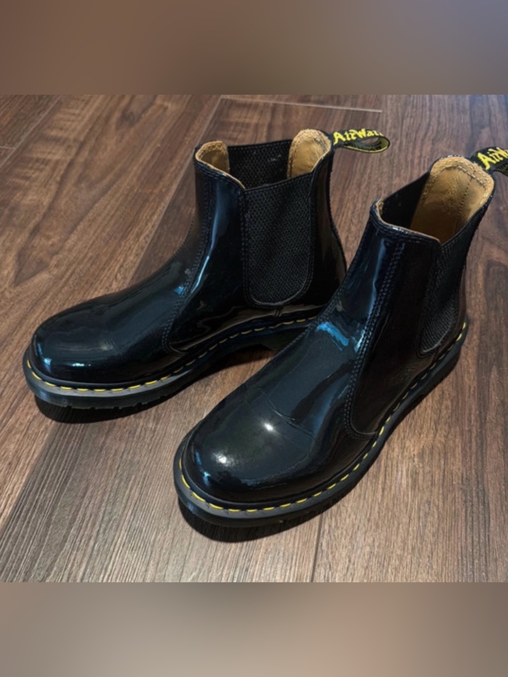 Dr martens black patent chelsea boot 2976